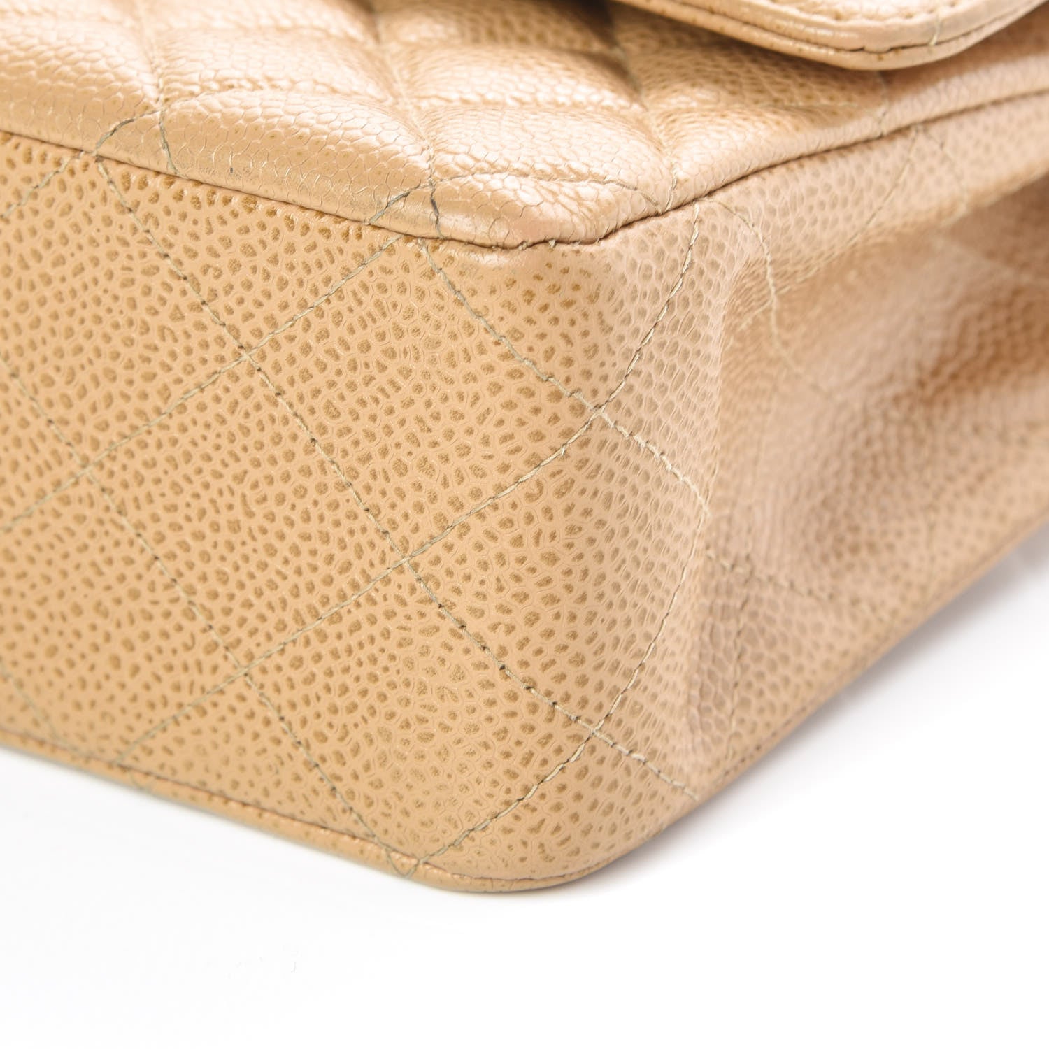 Chanel Caviar Quilted Medium Double Flap Beige 9 of 9