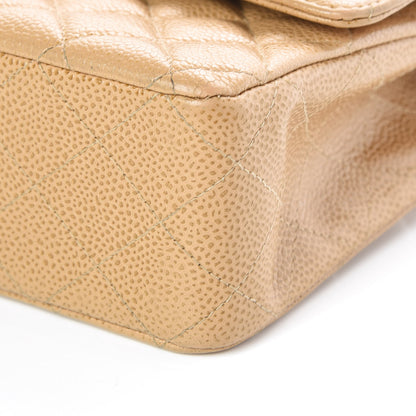 Chanel Caviar Quilted Medium Double Flap Beige 9 of 9