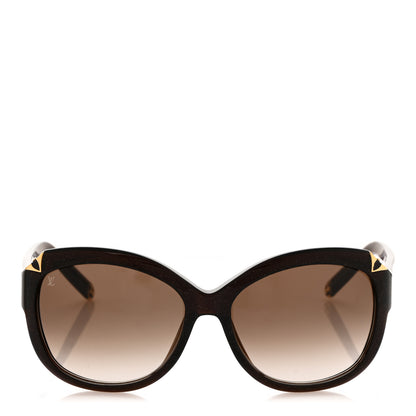 Louis Vuitton Acetate Hortensia Cat Eye Sunglasses Z0486W Brown Glitter 2 of 10