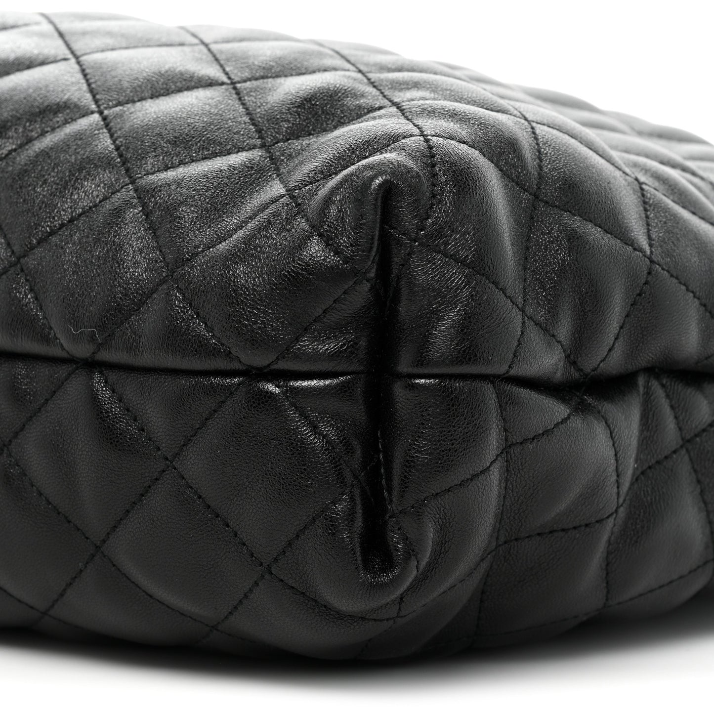 Lambskin Quilted Maxi Icare Shopping Tote Black