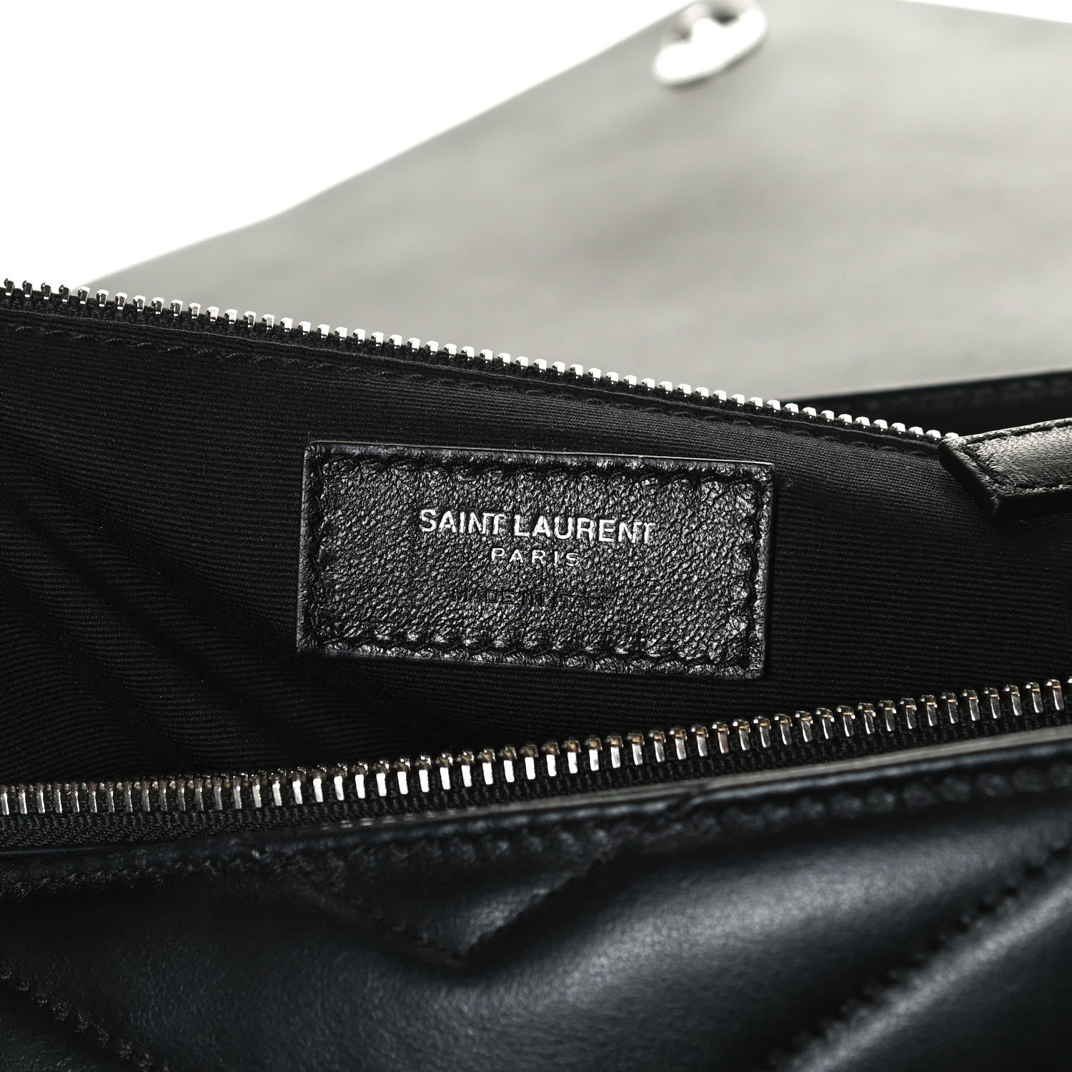 Saint Laurent Calfskin Y Quilted Monogram Large Loulou Chain Satchel Black 8 of 21