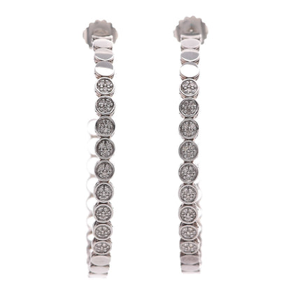John Hardy Sterling Silver Diamond 71mm Dot Hoop Earrings 1 of 6