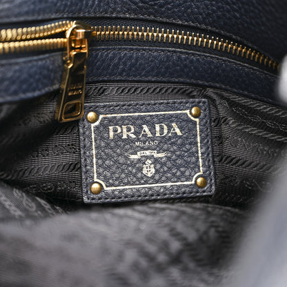 Prada Vitello Phenix Embossed Logo Hobo Baltico 6 of 11