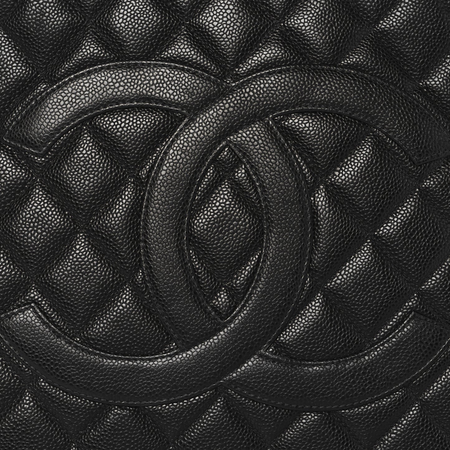 Caviar Quilted Medallion Tote Black
