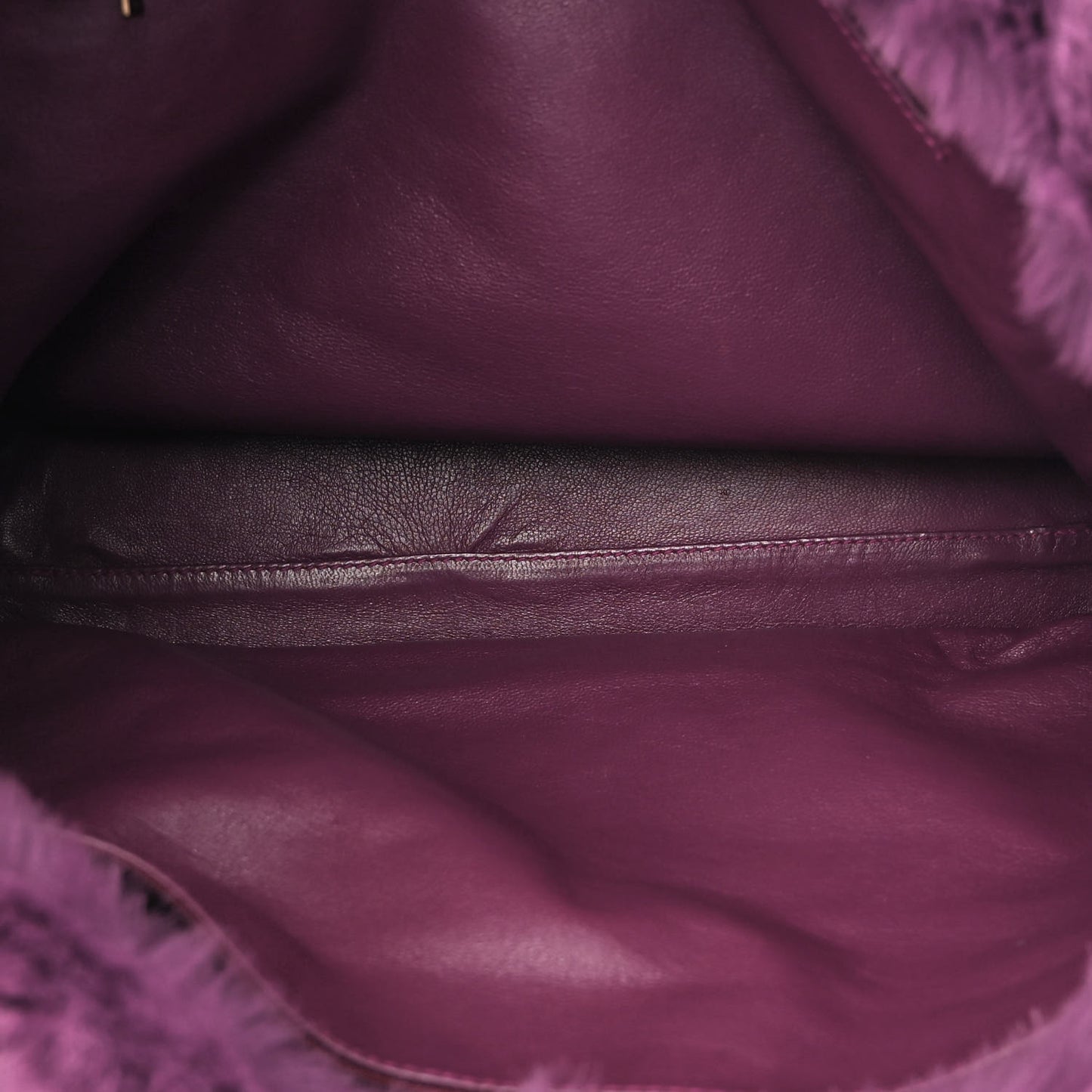Rabbit Fur Shoulder Bag Dark Purple