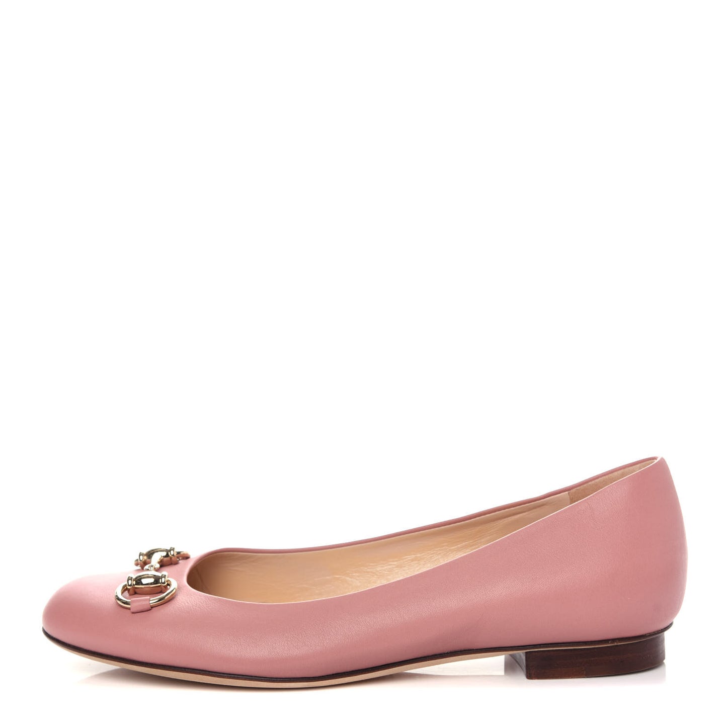 Calfskin Horsebit Ballerina Flats 35.5 Soft Pink
