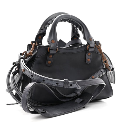 Balenciaga Used Calfskin Rust Hardware Mini Neo Classic City Navy 3 of 10