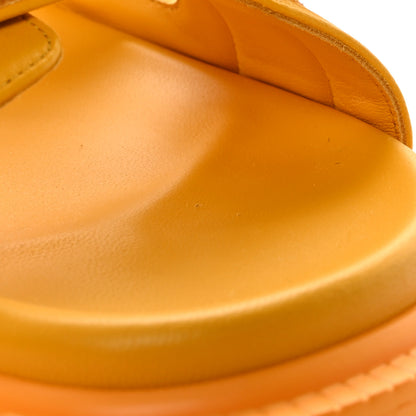 Christian Dior Lambskin Dioract 10mm Slide Sandals 40 Amber Yellow 9 of 11