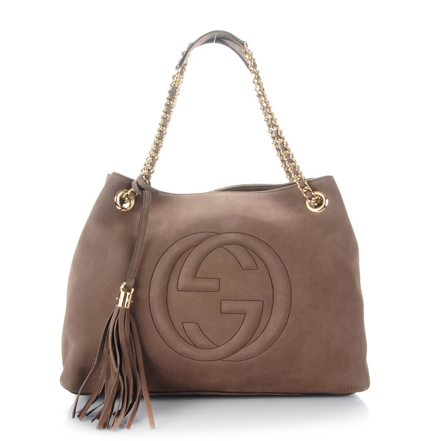 Gucci Vitello Range Medium Soho Chain Shoulder Bag Grey Field 1 of 11