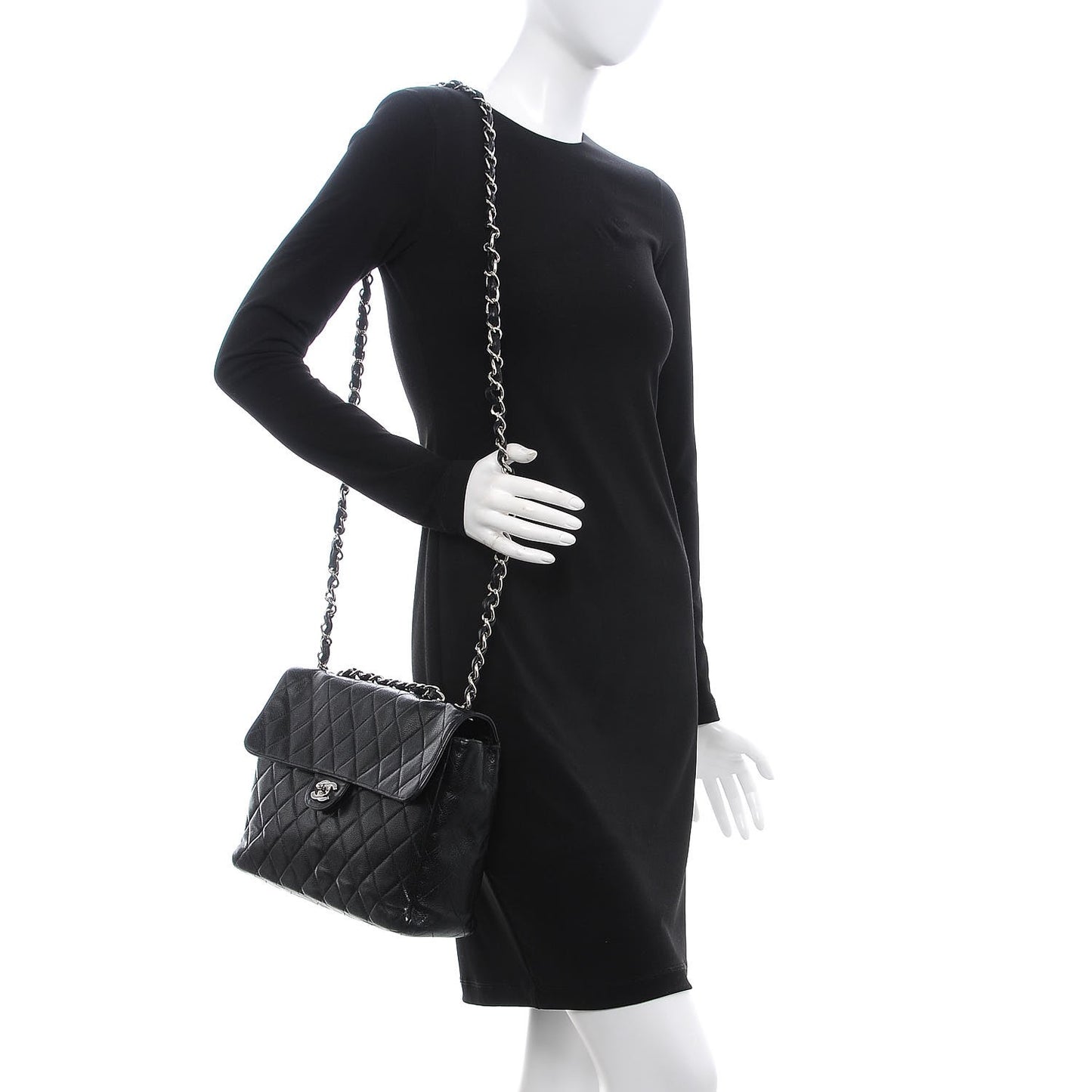 Caviar Quilted Jumbo Single Flap Black
