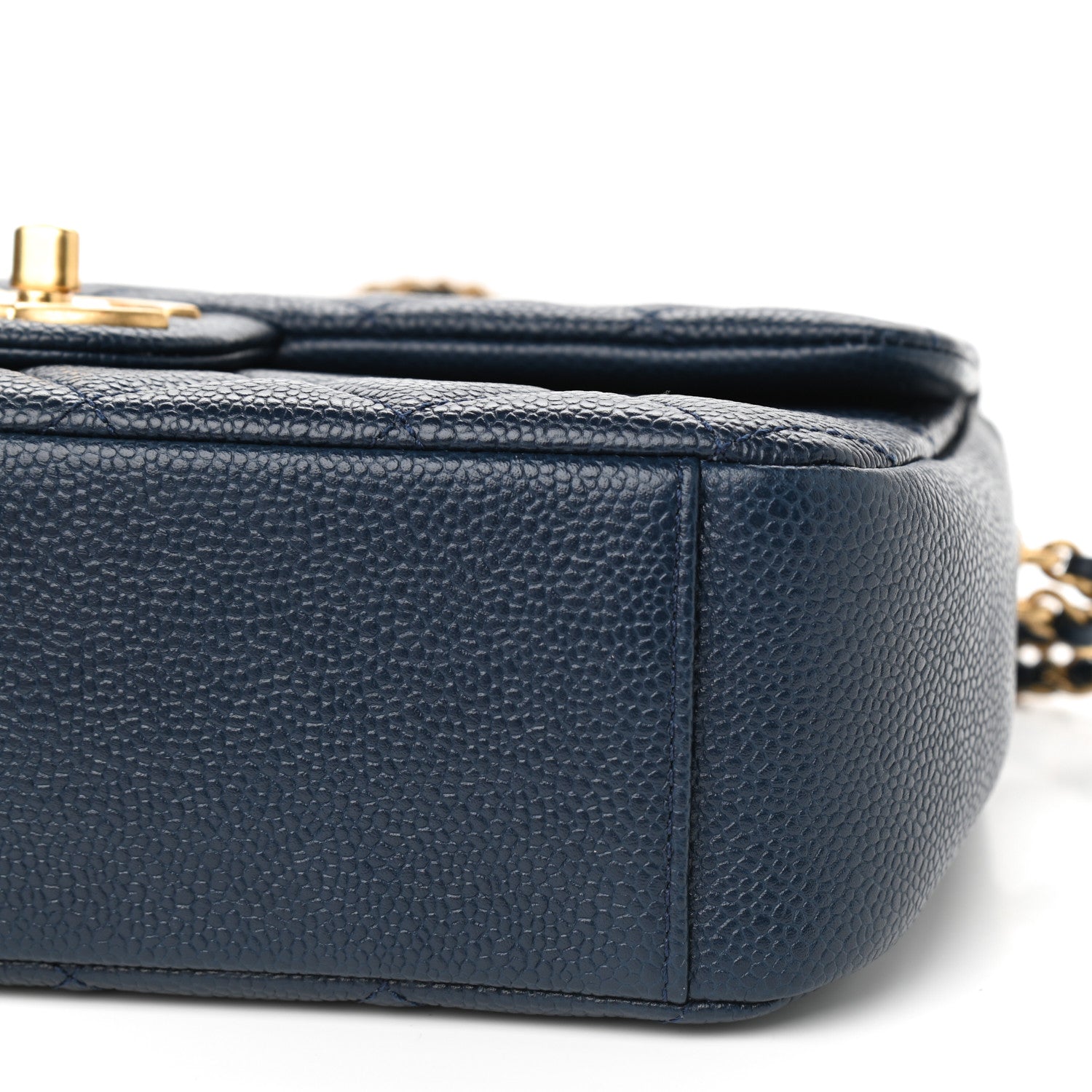 Chanel Caviar Quilted Chain Soul Flap Navy Blue 8 of 8