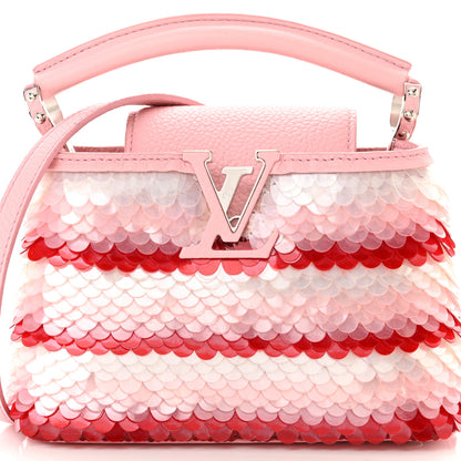 Louis Vuitton Sequins Metallic Taurillon Capucines Mini Pink 9 of 12
