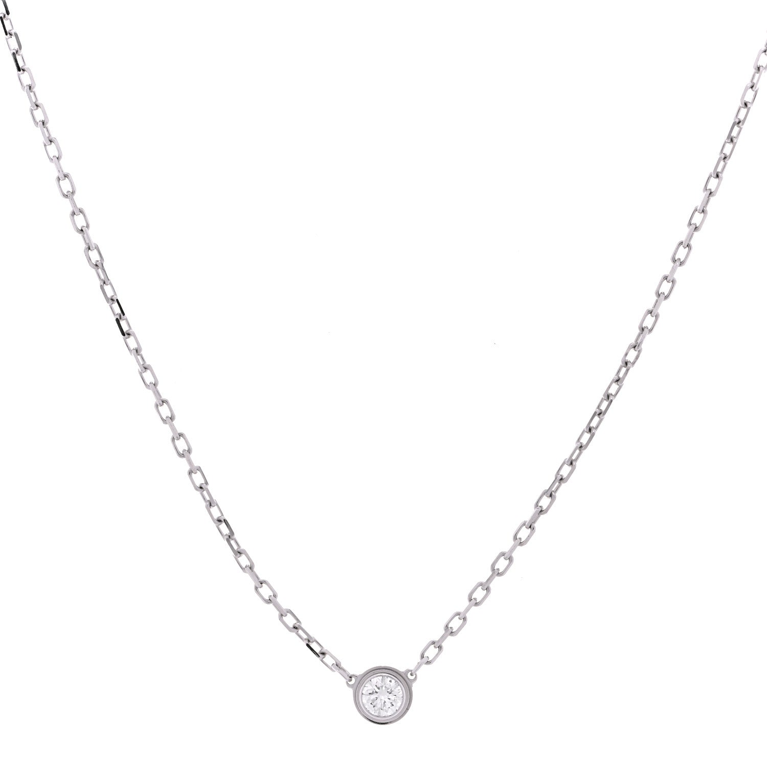 Cartier 18K White Gold Diamond SM D'Amour Pendant Necklace 1 of 5