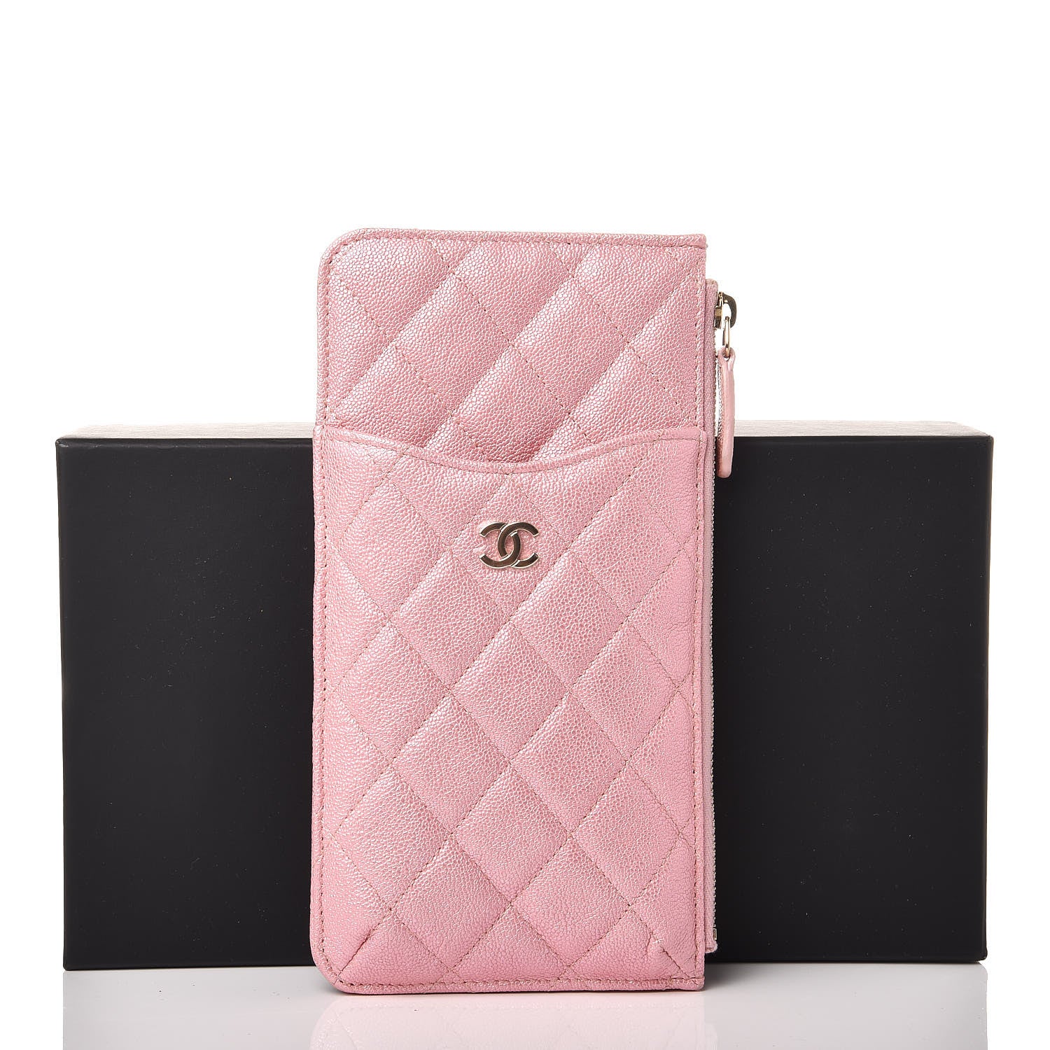 Chanel Iridescent Caviar Quilted Classic iPhone Pouch Rose Pink 8 of 8