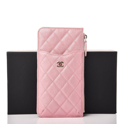Chanel Iridescent Caviar Quilted Classic iPhone Pouch Rose Pink 8 of 8