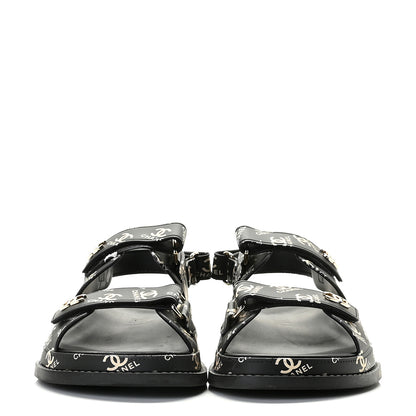 Chanel Rubber CC Dad Sandals 39 Black 3 of 12