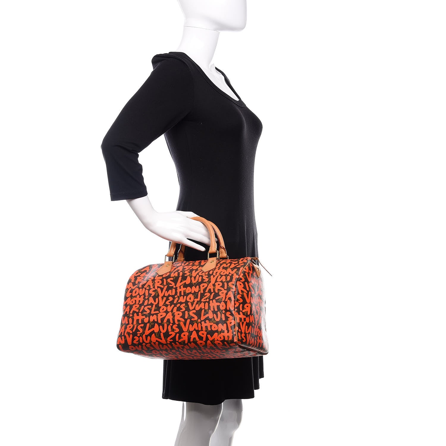 Louis Vuitton Monogram Graffiti Speedy 30 Orange 2 of 12