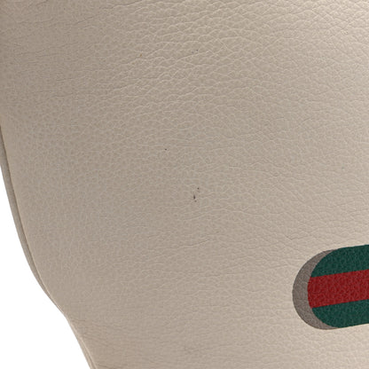 Gucci Grained Calfskin Logo Half Moon Hobo White 11 of 13