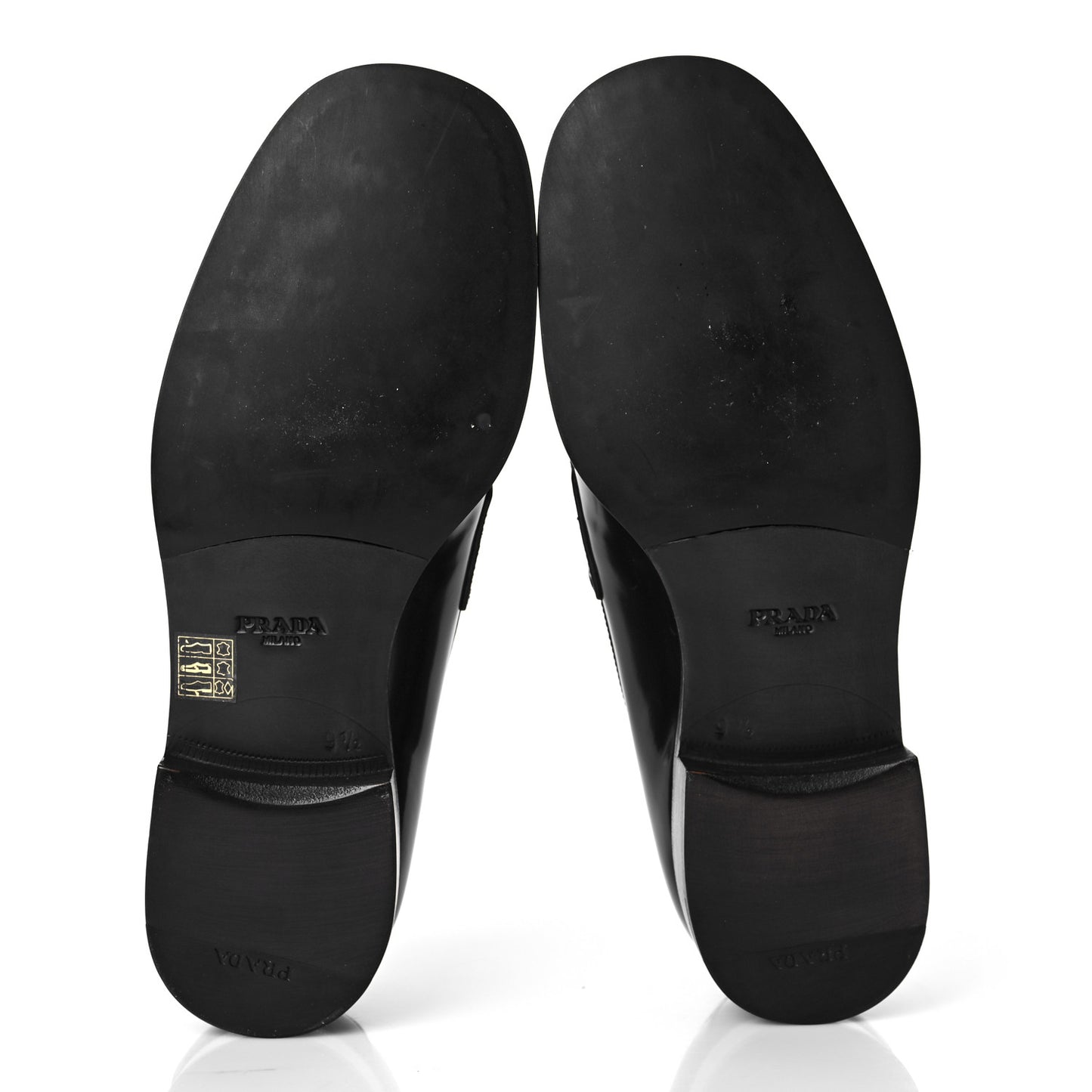 Spazzolato Fume Metal Triangle Logo Mens Loafers 9.5 Black