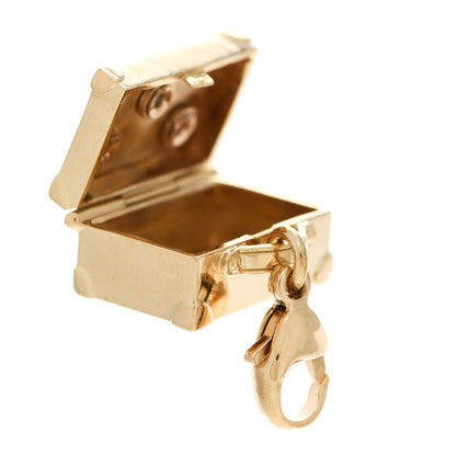Tiffany 18K Yellow Gold Diamond Sapphire Suitcase Charm 4 of 4