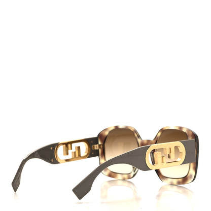 Fendi Acetate O'Lock Square Sunglasses FE40048U Tortoise 4 of 7