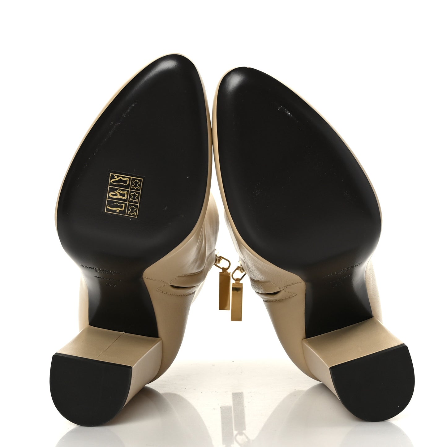 Nappa Vendome Loulou Ankle Zip Boots 37 Beige