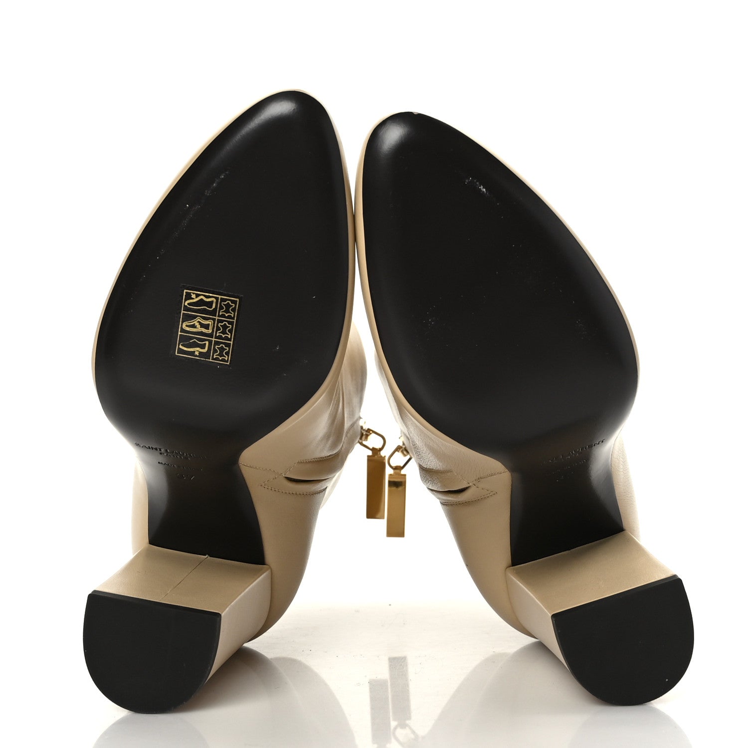 Saint Laurent Nappa Vendome Loulou Ankle Zip Boots 37 Beige 5 of 8