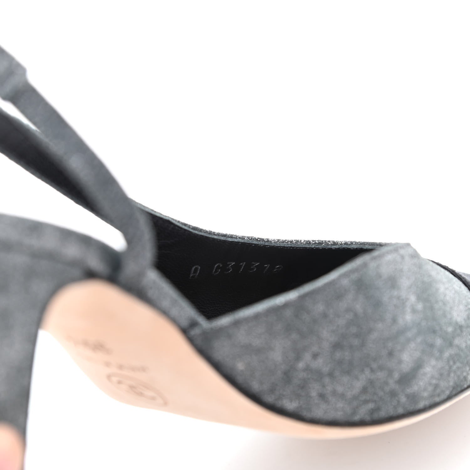 Chanel Lambskin Grosgrain Cap Toe CC Slingback Sandals 35.5 Black Silver 8 of 12