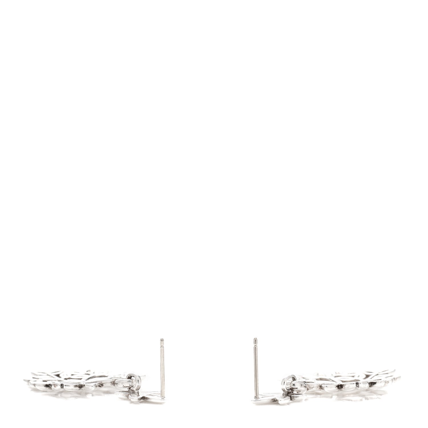 Tiffany Sterling Silver Paloma Picasso Olive Leaf Drop Earrings 3 of 5