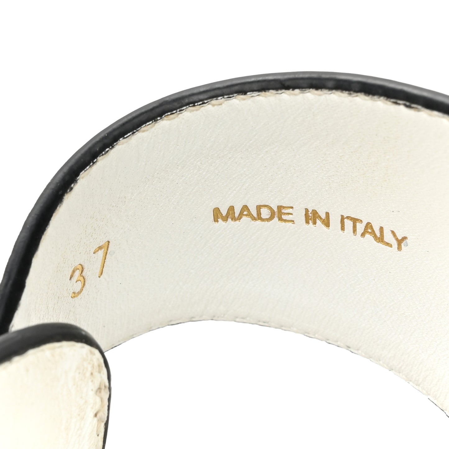 Natural Calfskin Double Buckle 20mm Sandals 37 White