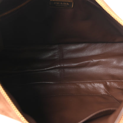 Prada Scamosciato Suede Large Aimee Shoulder Bag Cacao 5 of 10