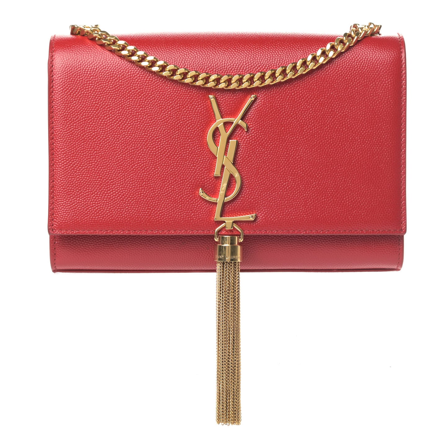 Grain De Poudre Small Classic Monogram Kate Tassel Satchel Red