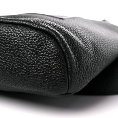 Prada Vitello Daino Logo Embossed Cross Sling Backpack Black 7 of 7