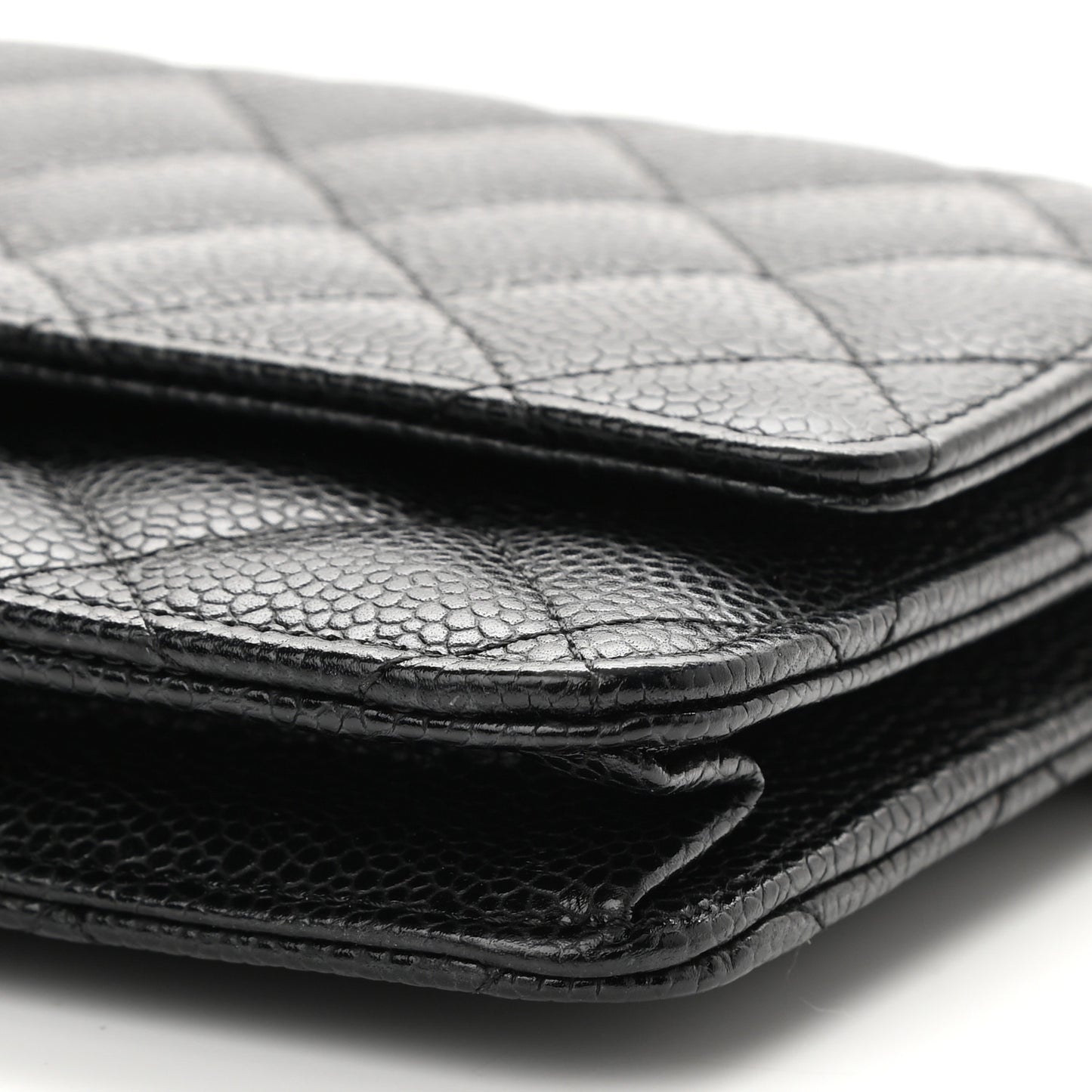 Caviar Quilted Wallet On Chain WOC Black