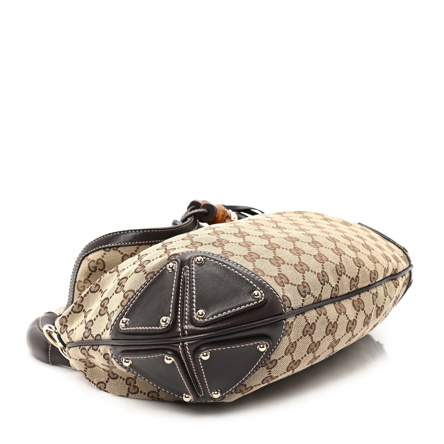 Gucci Monogram Medium Indy Top Handle Hobo Dark Brown 4 of 11