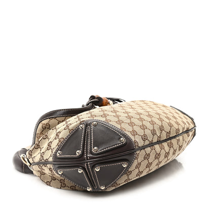 Gucci Monogram Medium Indy Top Handle Hobo Dark Brown 4 of 11