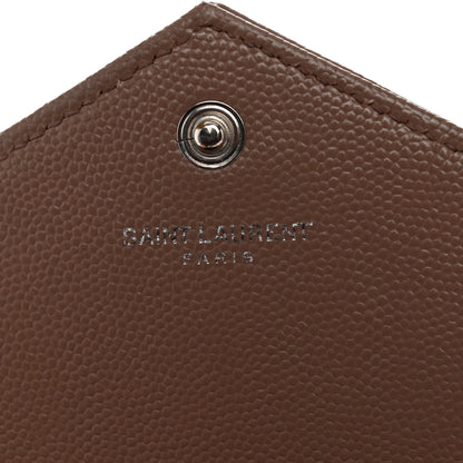 Saint Laurent Grain De Poudre Matelasse Chevron Monogram Envelope Chain Wallet Fard 6 of 11
