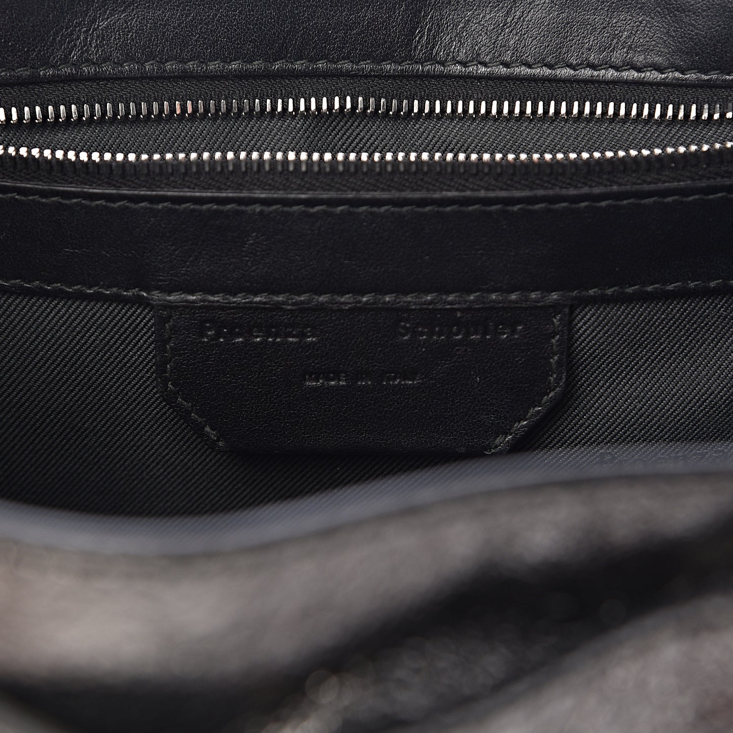 Metallic Lambskin Tiny PS1 Satchel Silver