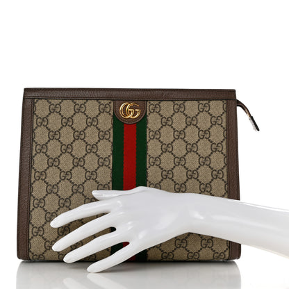 Gucci GG Supreme Monogram Web Ophidia Pouch Brown 2 of 7