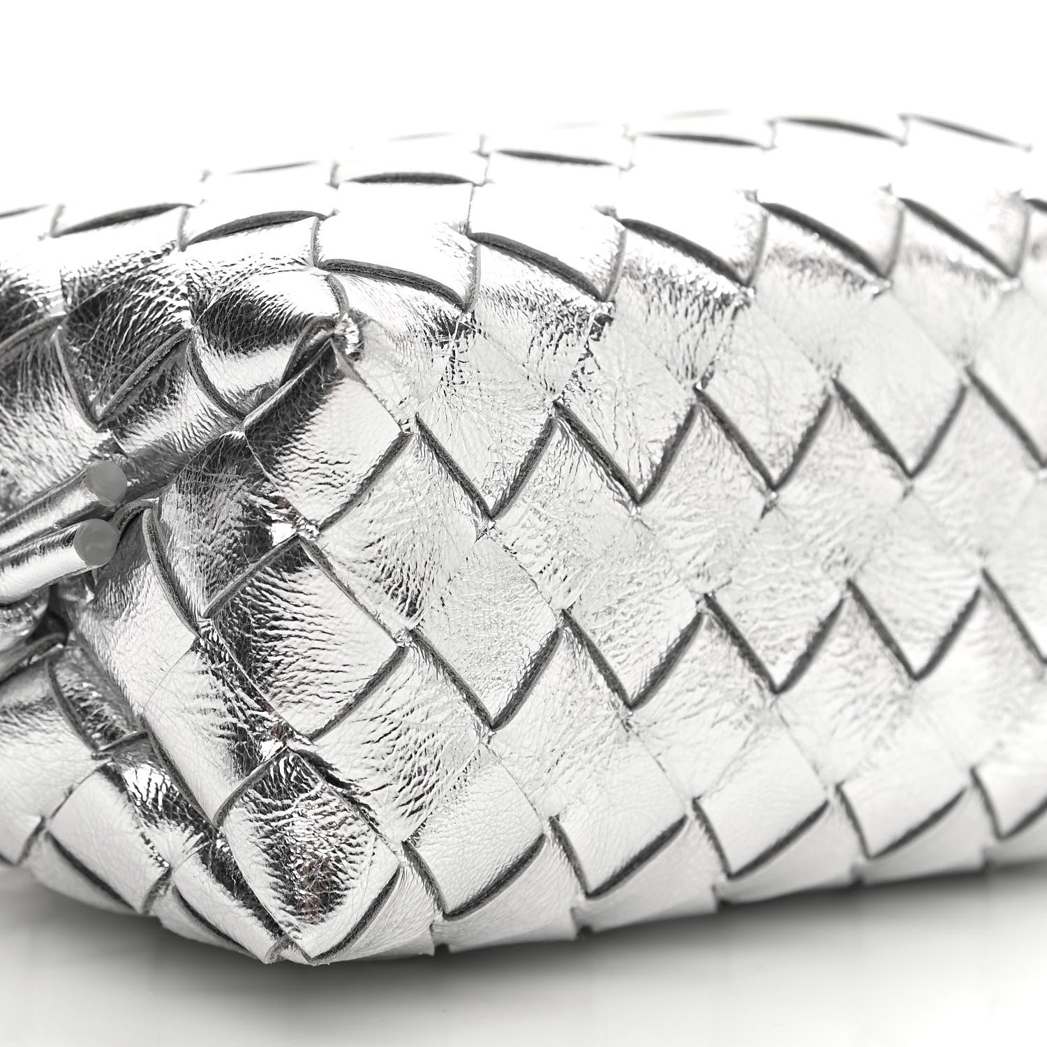 Bottega Veneta Metallic Calfskin Intrecciato Mini Loop Camera Bag Silver 5 of 9