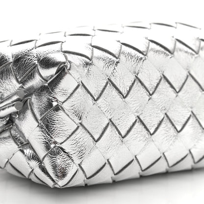Bottega Veneta Metallic Calfskin Intrecciato Mini Loop Camera Bag Silver 5 of 9