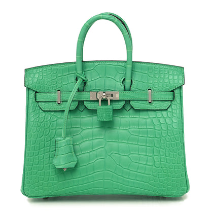 Hermes Matte Alligator Birkin 25 Vert Comics 1 of 13