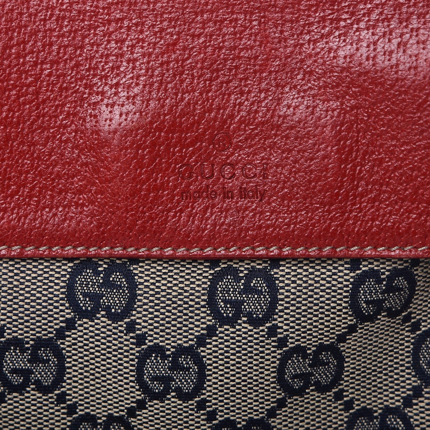 Gucci GG Monogram Web Double Pocket Belt Bag Navy Red 6 of 10