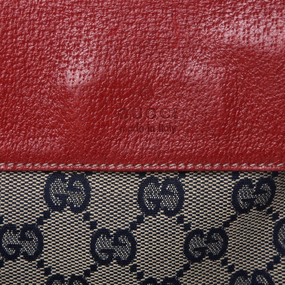 Gucci GG Monogram Web Double Pocket Belt Bag Navy Red 6 of 10