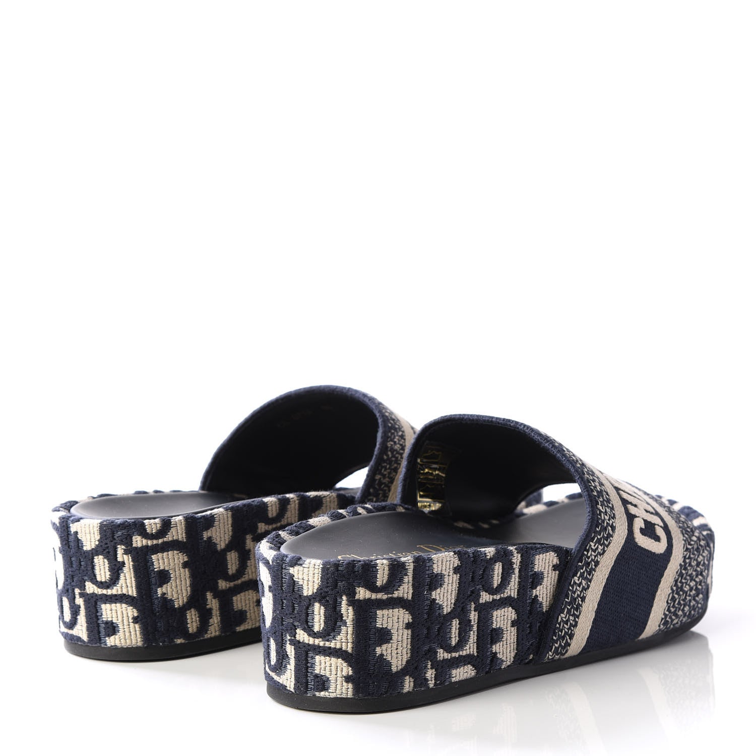 Christian Dior Oblique D-Way Platform Sandal 35 Deep Blue