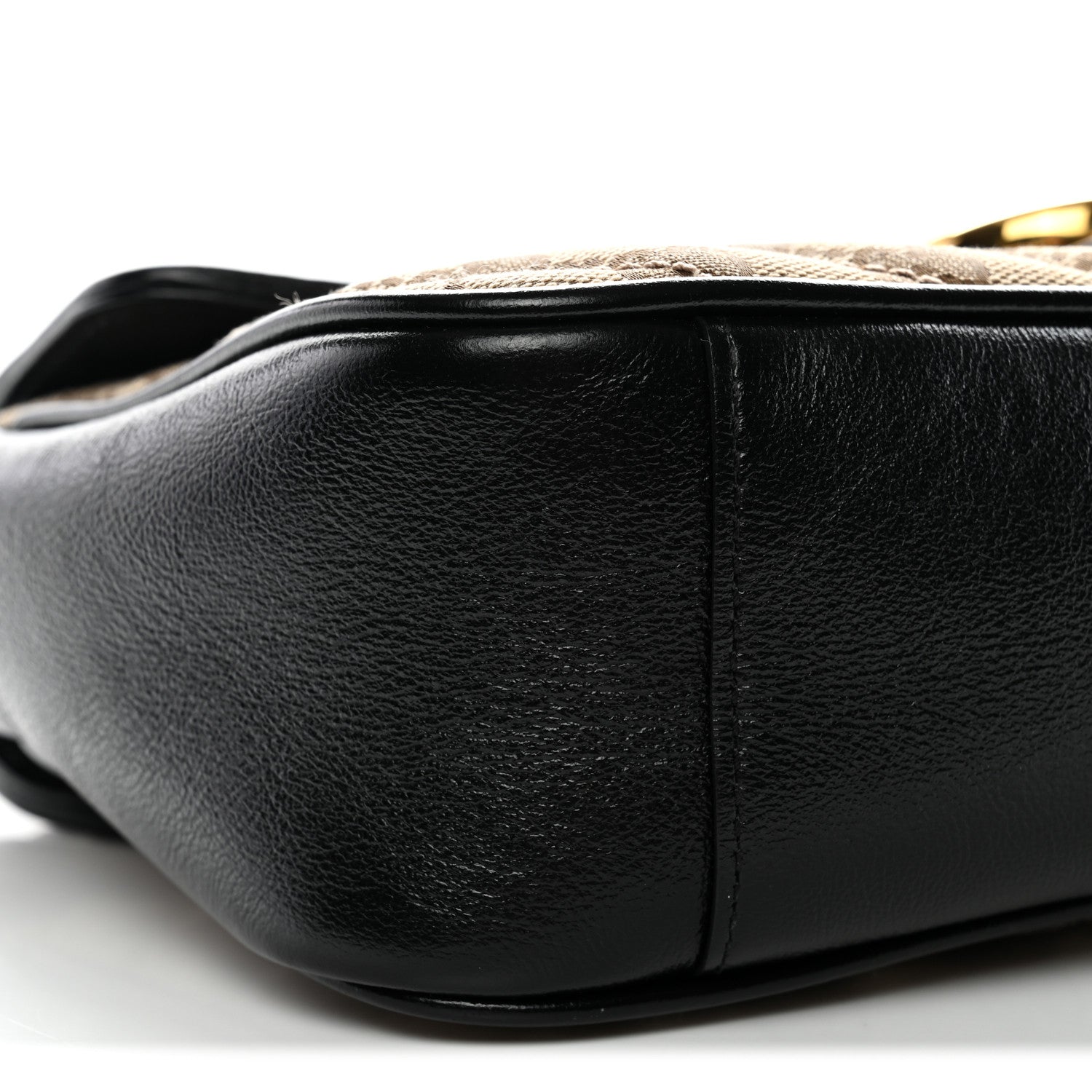 Gucci Monogram Matelasse Diagonal Small GG Marmont Shoulder Bag Beige Black 9 of 10