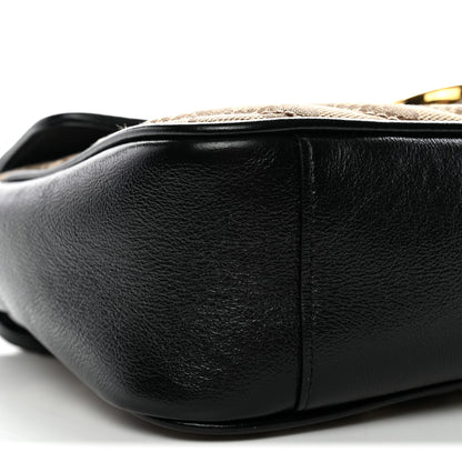 Gucci Monogram Matelasse Diagonal Small GG Marmont Shoulder Bag Beige Black 9 of 10