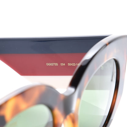 Gucci Acetate Oversized Rectangle Frame Web Sunglasses GG 0275/S Tortoise 8 of 10
