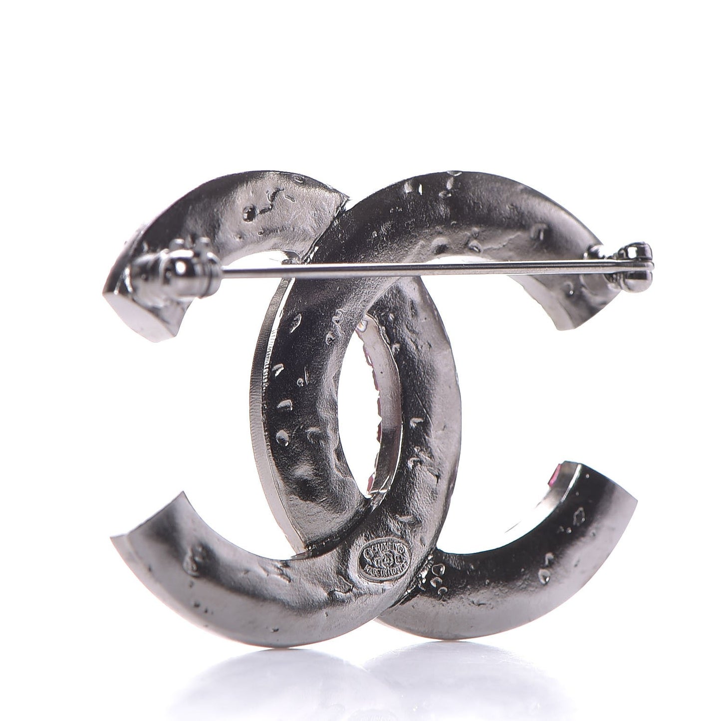Ruthenium Crystal CC Brooch Red