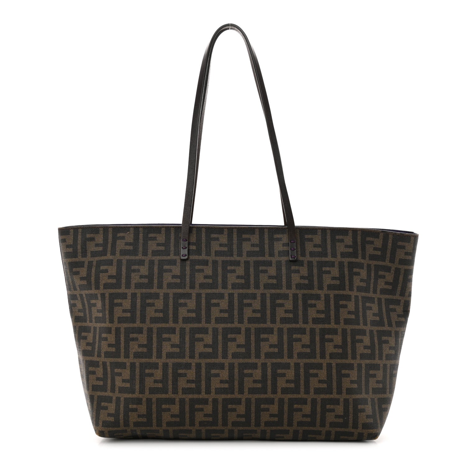 Fendi Zucca Spalmati Medium Roll Tote Tobacco Viola 1 of 16